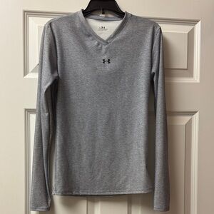 Under Armour Gray Long Sleeved V-Neck Top - Women’s Size M